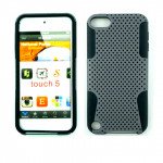 Wholesale iPod Touch 5 Mesh Hybrid Case (Gray-Black)